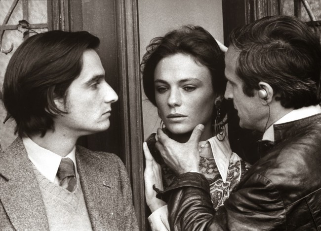 Jean-Pierre Léaud, Jacqueline Bisset & François Truffaut in "Day for Night" (1973)