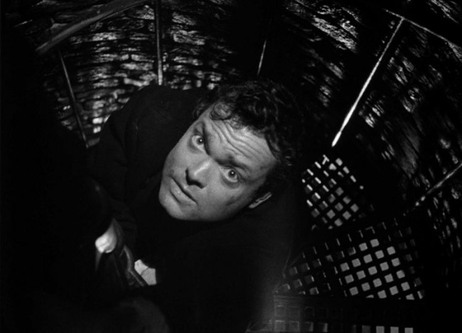 Orson Welles as Harry Lime trapped in the sewers of Vienna.