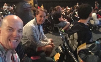 Sitting with Bill Plympton in Hall H before screening our film 'The Loneliest Spotlight'.