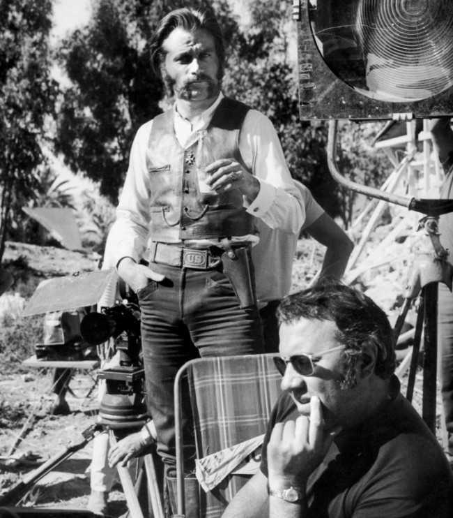 Frequent partners-in-crime,  Franco Nero & Sergio Gorbucci filming 'The Mercenary' (1968).