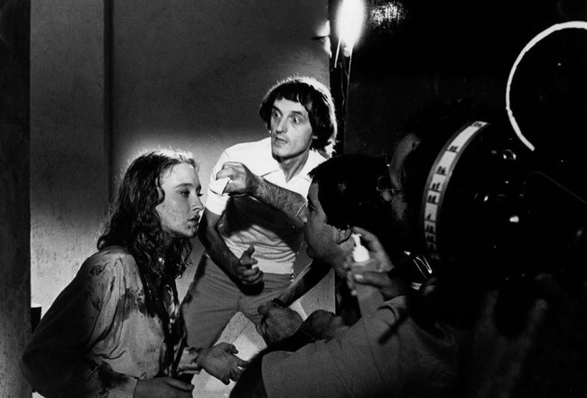Eleonora Giorgi & Dario Argento filming 'Inferno' (1980).