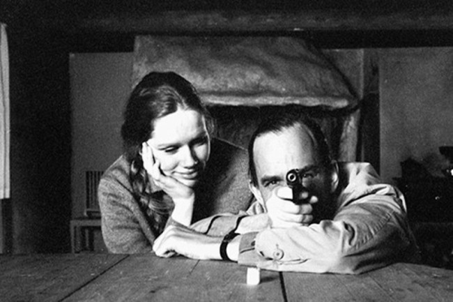 Liv Ullmann & Ingmar Bergman filming 'Hour of the Wolf' (1968).