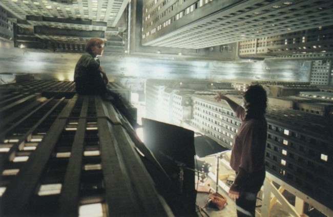 One of the models used for a falling sequence in 'The Hudsucker Proxy' (1994).
